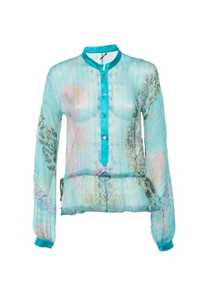 Etro Pre-Owned printed lurex blouse - Blue