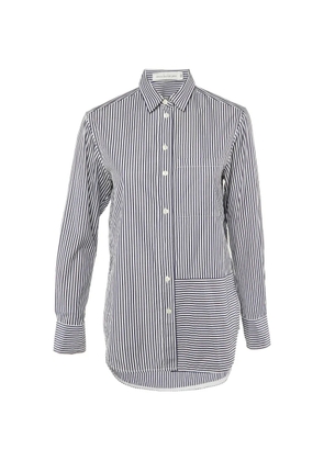 Victoria Beckham striped button-front shirt - Blue
