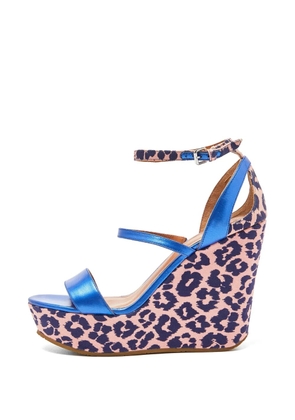 Marc Jacobs Vintage animal-print wedge heeled sandals - Pink