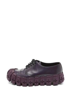Prada Pre-Owned Wheel Sole brushed leather derby shoes - Purple