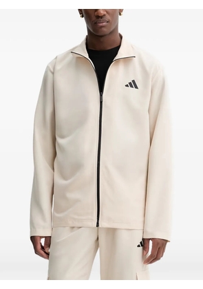 adidas logo-print zip-up tracksuit - Neutrals
