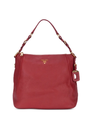 Prada Pre-Owned logo-plaque pebbled handbag - Red