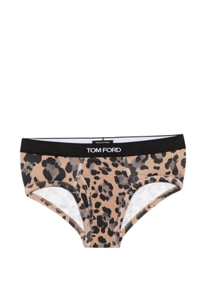 TOM FORD leopard-print briefs - Neutrals
