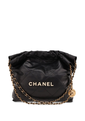 CHANEL Pre-Owned 2020s small Chanel 22 quilted leather handbag - Black