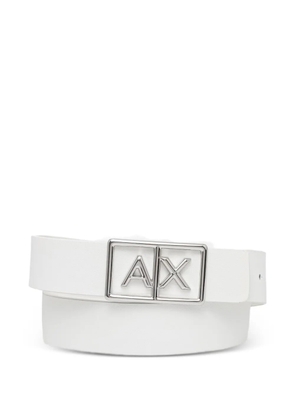 Armani Exchange logo-buckle belt - White