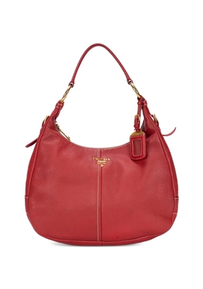 Prada Pre-Owned logo-plaque leather shoulder bag - Red