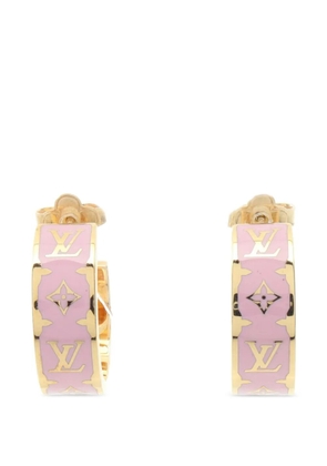 Louis Vuitton Pre-Owned 2024 Nanogram enamel hoop earrings - Gold