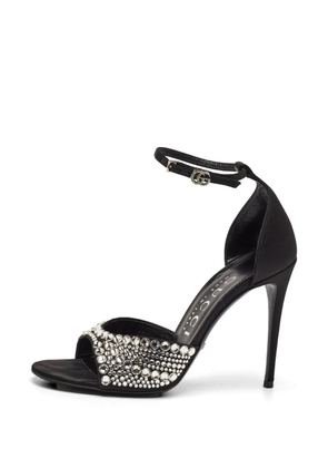 Gucci Pre-Owned crystal-embellished ankle-strap heeled sandals - Black