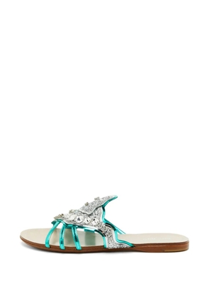 Miu Miu Pre-Owned embellished flat sandals - Silver