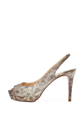 Christian Louboutin Pre-Owned animal-print leather pumps - Brown