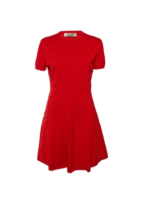 Valentino Garavani Pre-Owned lace panel knit mini dress - Red