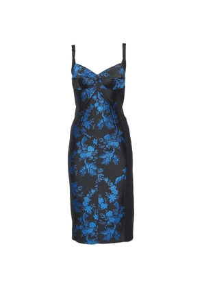 Stella McCartney Pre-Owned floral jacquard bustier midi dress - Black