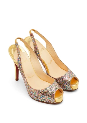Christian Louboutin Pre-Owned No Prive glitter sandals - Gold