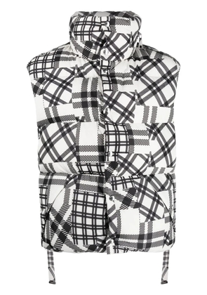 Khrisjoy check-pattern padded gilet - White