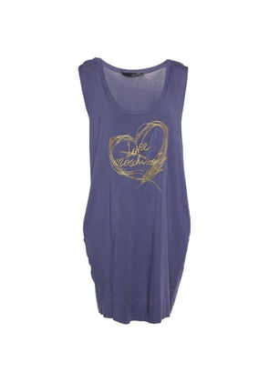 Love Moschino logo-embroidered sleeveless mini dress - Purple