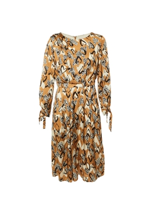 Paule Ka heart-print satin midi dress - Neutrals