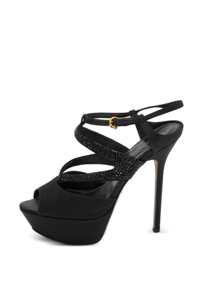 Sergio Rossi crystal-embellished platform sandals - Black