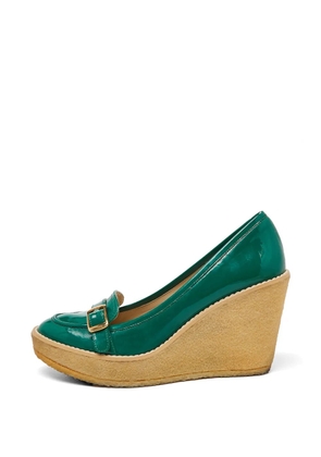 Stella McCartney Pre-Owned buckle wedge pumps - Green