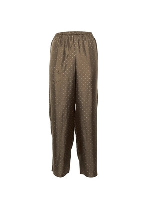 Theory dot-print wide-leg trousers - Brown