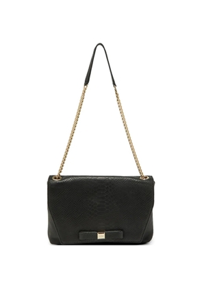 Kate Spade snakeskin-embossed flap shoulder bag - Black