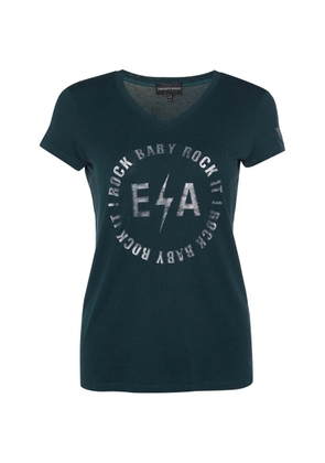 Emporio Armani Pre-Owned logo-print V-neck T-shirt - Green
