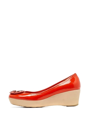 Tory Burch wedge platform pumps - Orange