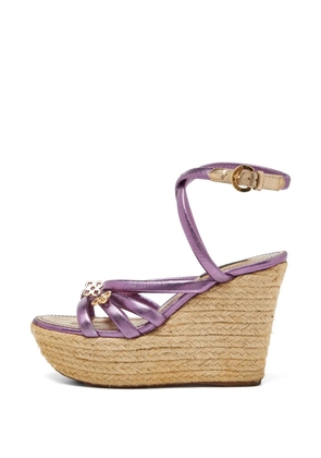 Louis Vuitton Pre-Owned wedge espadrille sandals - Purple