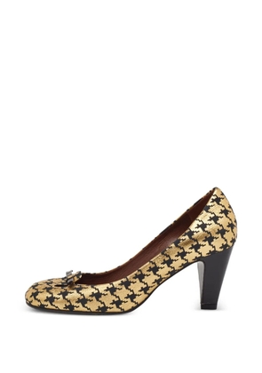 Marc Jacobs Vintage houndstooth-pattern round-toe pumps - Gold