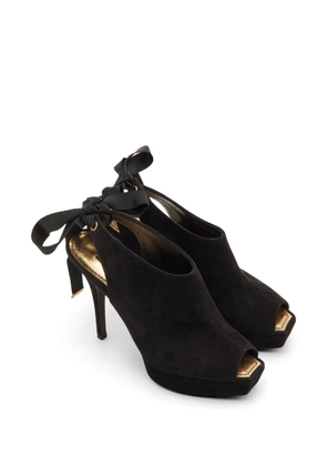 Louis Vuitton Pre-Owned suede heeled sandals - Black