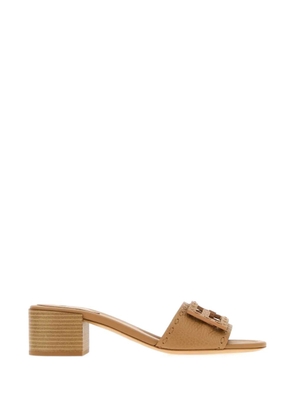 FENDI Baguette leather sandals - Neutrals
