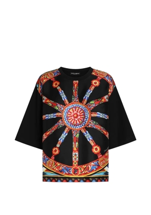 Dolce & Gabbana Carretto-print jersey T-shirt - Black