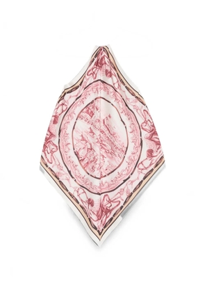 D.Exterior graphic-print silk scarves - White