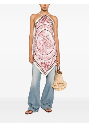D.Exterior graphic-print silk scarves - White