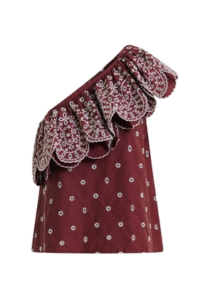 Essentiel Antwerp ruffled one-shoulder blouse - Red