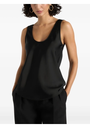 Manière De Voir Mathilda satin scoop-neck open-back tank top - Black