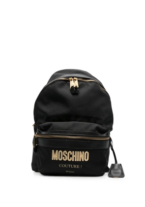 Moschino logo-plaque backpack - Black