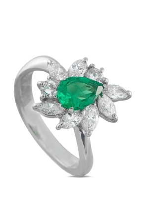 LB Exclusive emerald and diamond ring - Silver