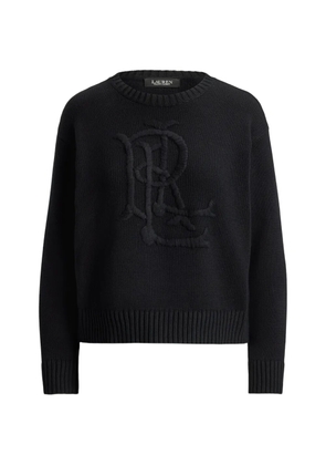 Lauren Ralph Lauren embroidered-logo cotton sweater - Black