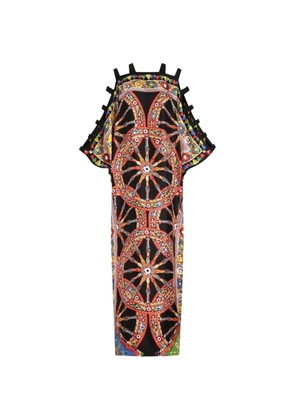 Dolce & Gabbana Carretto-print twill kaftan dress - Black