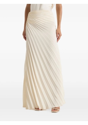 Manière De Voir Fiona in ivory satin fan-pleat maxi skirt - Neutrals