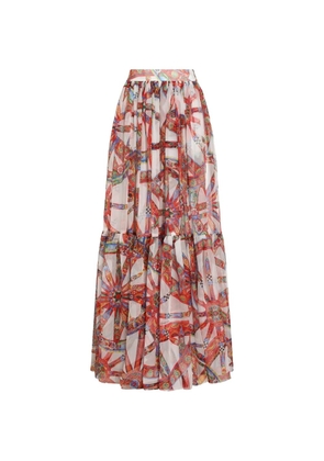 Dolce & Gabbana Carretto-print long chiffon skirt - White