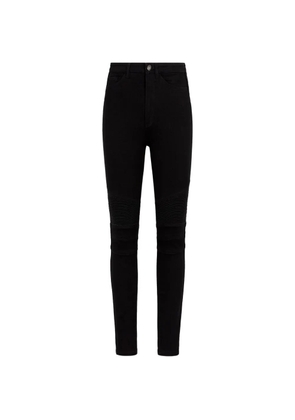 Roberto Cavalli biker-style ribbed-panel jeans - Black