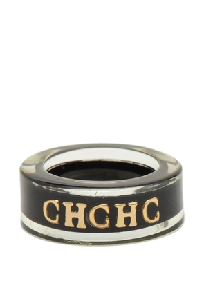 Carolina Herrera Vintage logo resin ring - Black