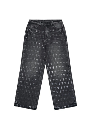 RTA Franco cross-print jeans - Grey
