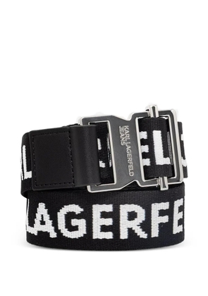 Karl Lagerfeld Jeans logo-intarsia buckle belt - Black