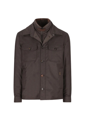 Moorer pocket button-up jacket - Brown