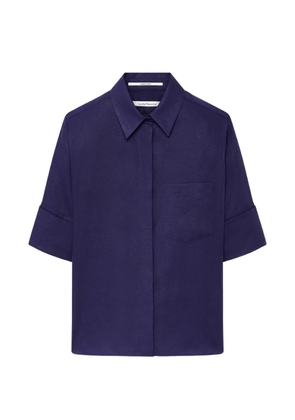 Another Tomorrow French cuff linen blouse - Blue