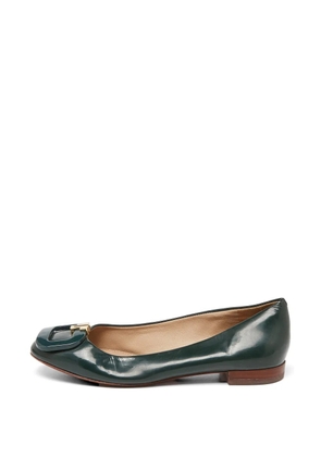 Tory Burch buckle patent leather ballet flats - Green