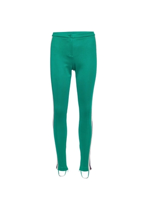 Gucci Pre-Owned side-stripe stirrup trousers - Green