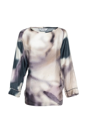 Max Mara watercolor-print silk blouse - Purple